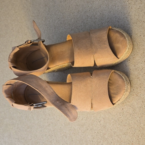 Open Toe Ankle Strap Espadrilles Wedges - Picture 4 of 8